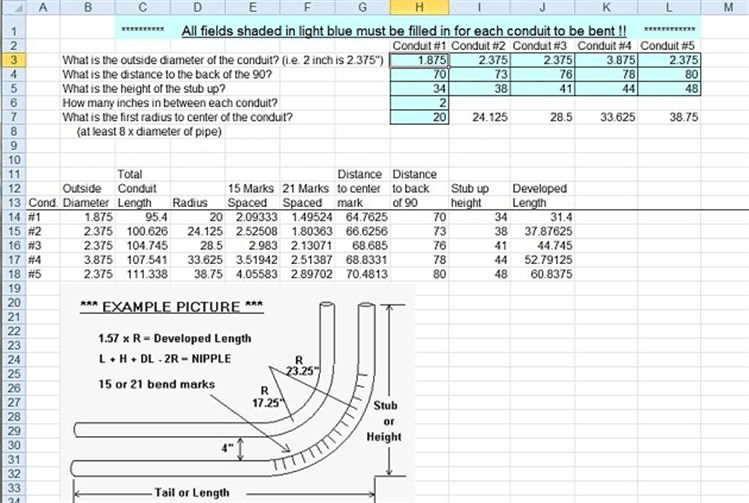 Compression Spring Bending Tube bending offset chart
