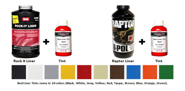 What raptor liner colors are available