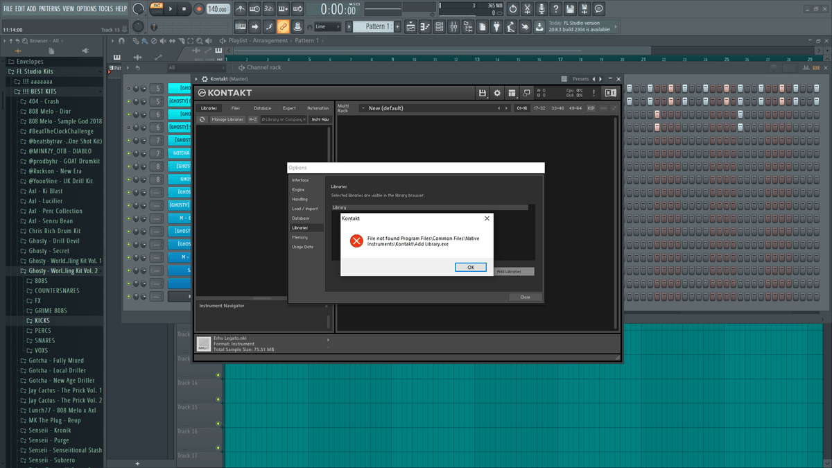 Add libraries kontakt 5