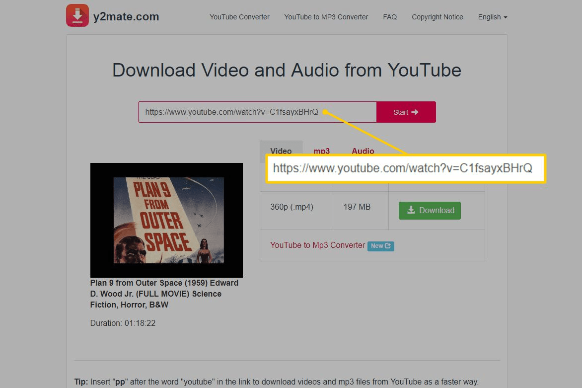 Y2mate youtube to mp4 downloader