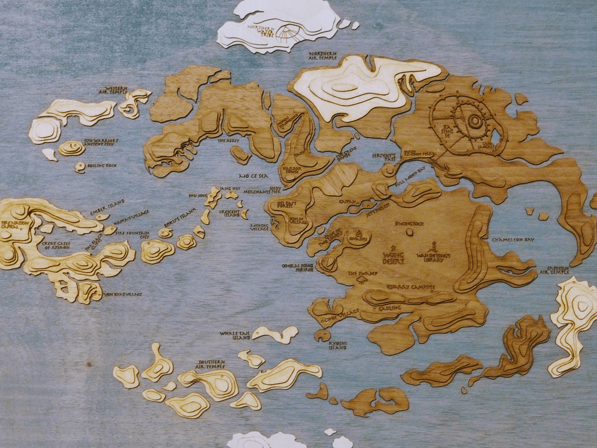 Map of avatar last airbender world