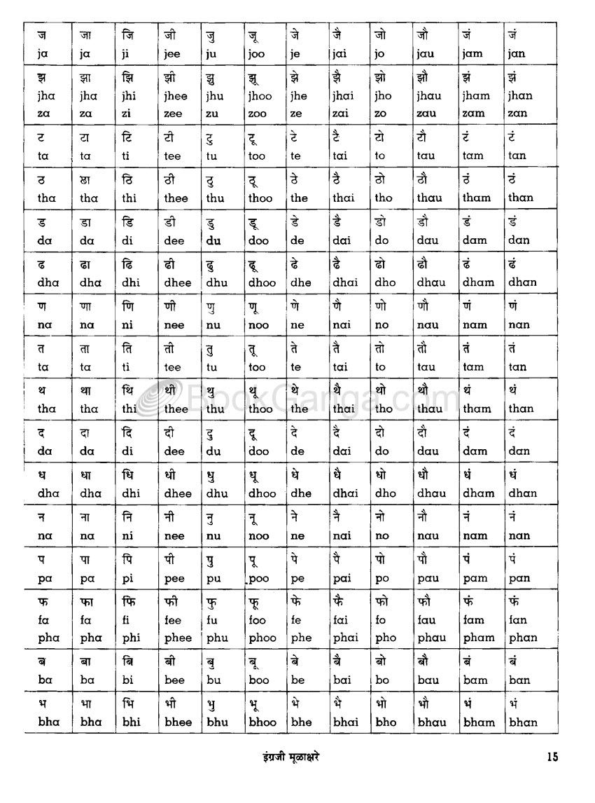 Barakhadi chart hindi to english