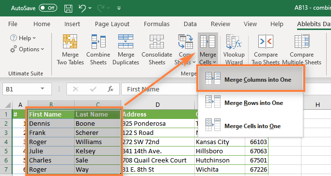 Excel split text into two cells