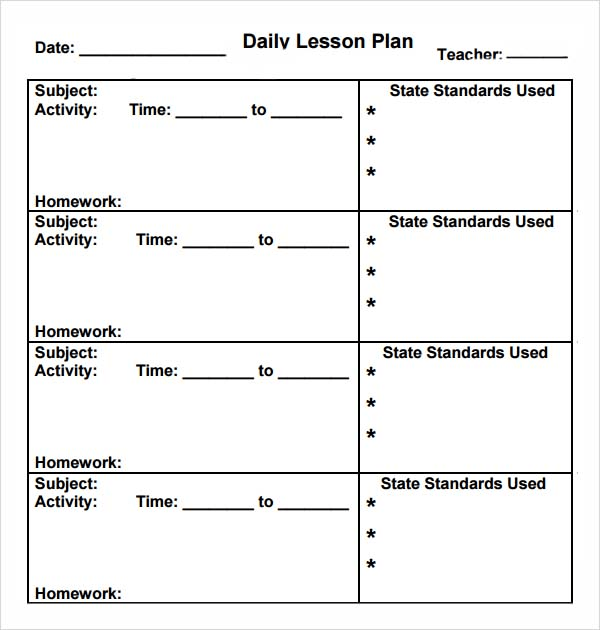 Lesson plan book template kindergarten