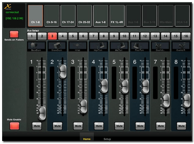 Android app for behringer x32 digital mixer
