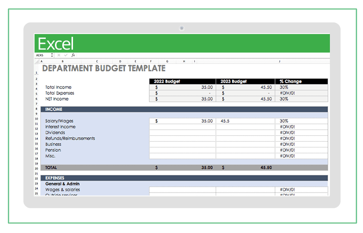 Free online excel budget templates