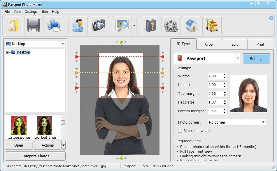 Online passport photo maker free
