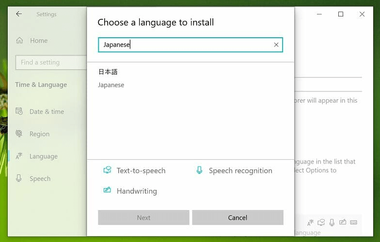 Japanese language pack windows 10 1803