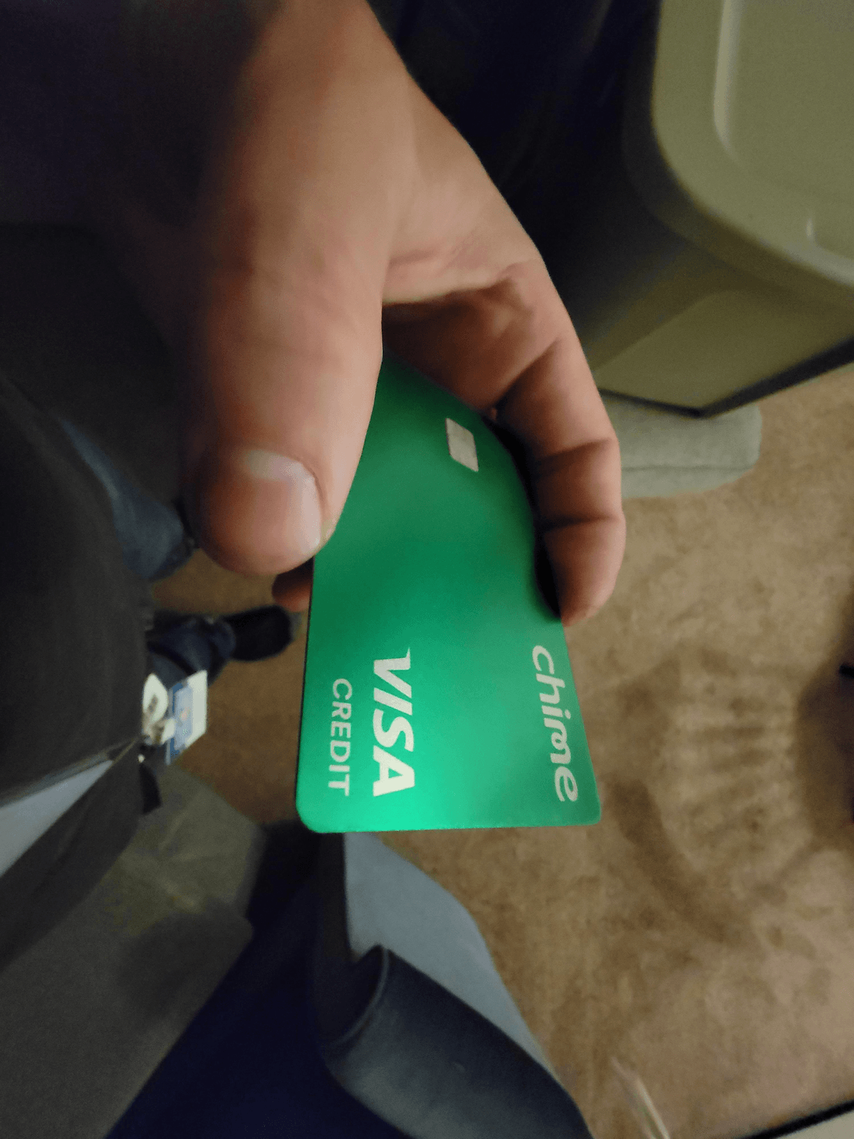 Metal chime credit builder card