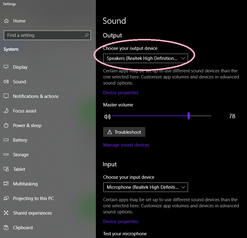 Change browser audio output