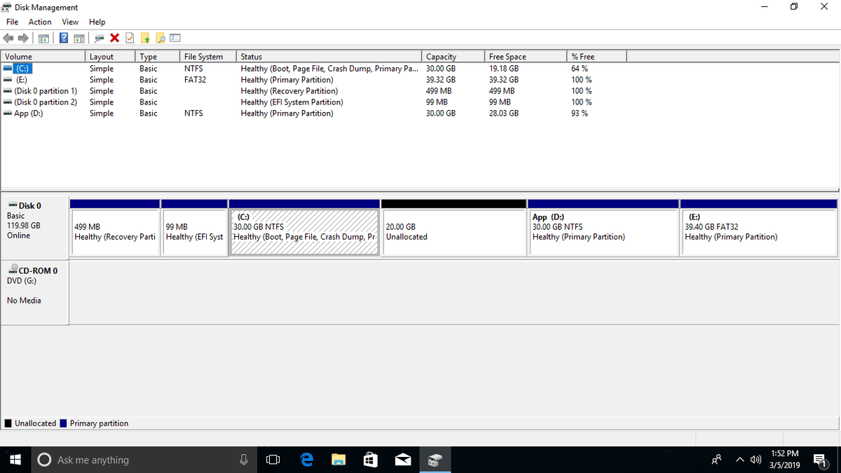 Windows 10 disk management not loading