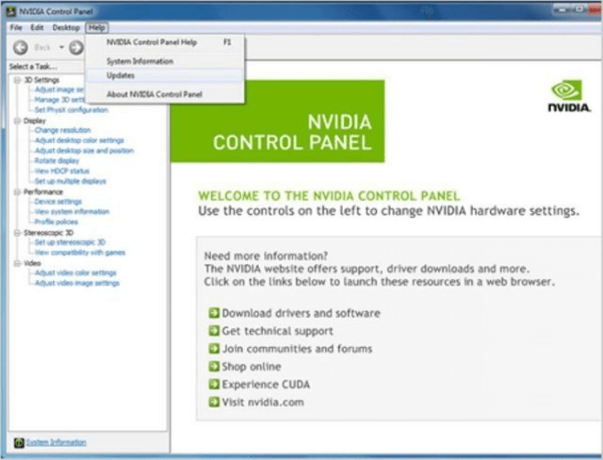 Window Control Device Nvidia control panel missing options windows 10 laptop