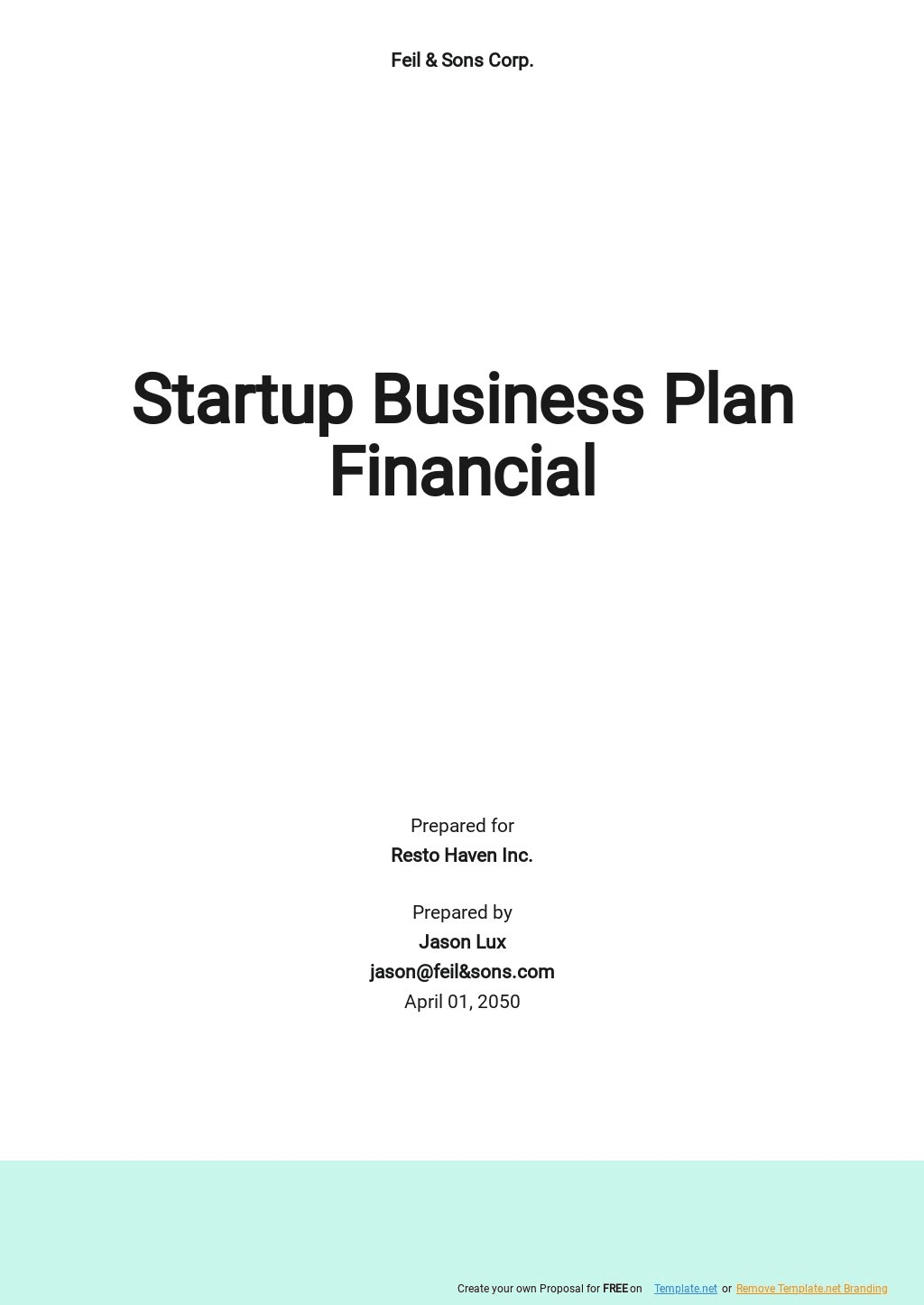 Startup business plan template word free