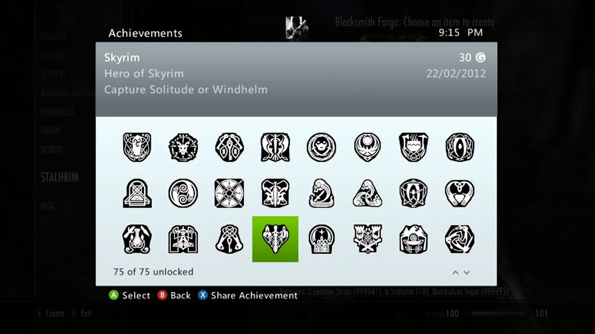 Achievements skyrim special edition