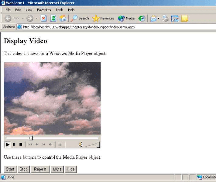 Windows media player hide controls