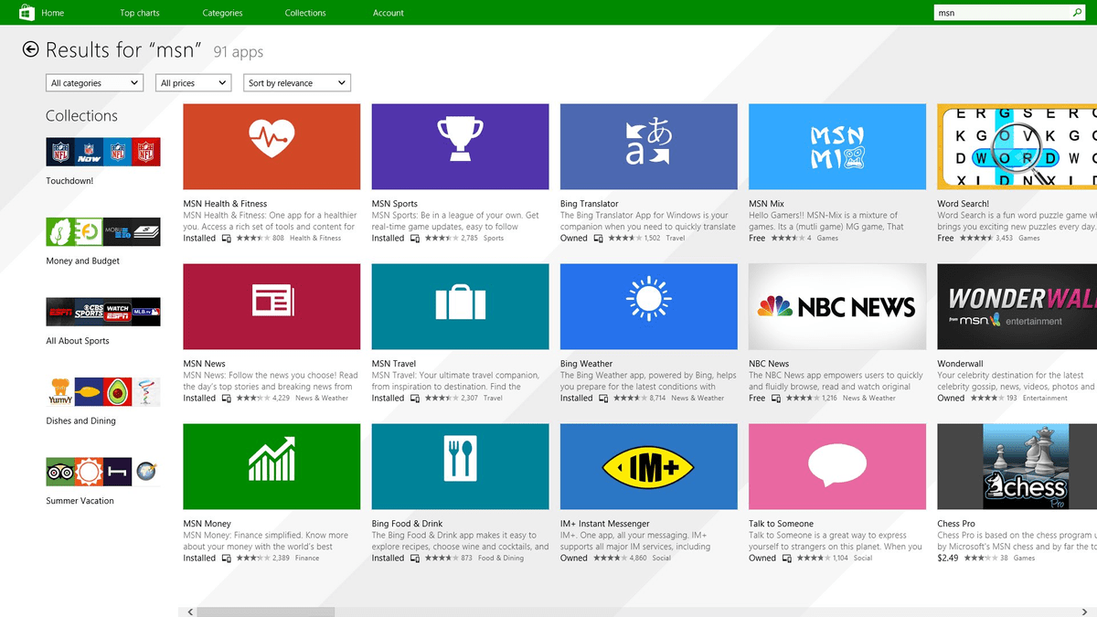 Windows App Control Screen Msn apps windows 10