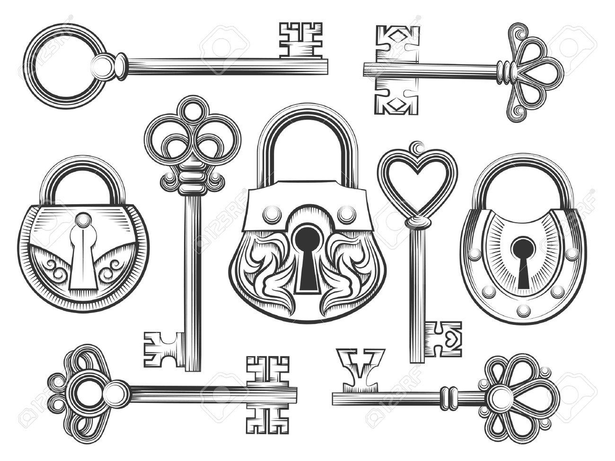 How to draw a set of keys
