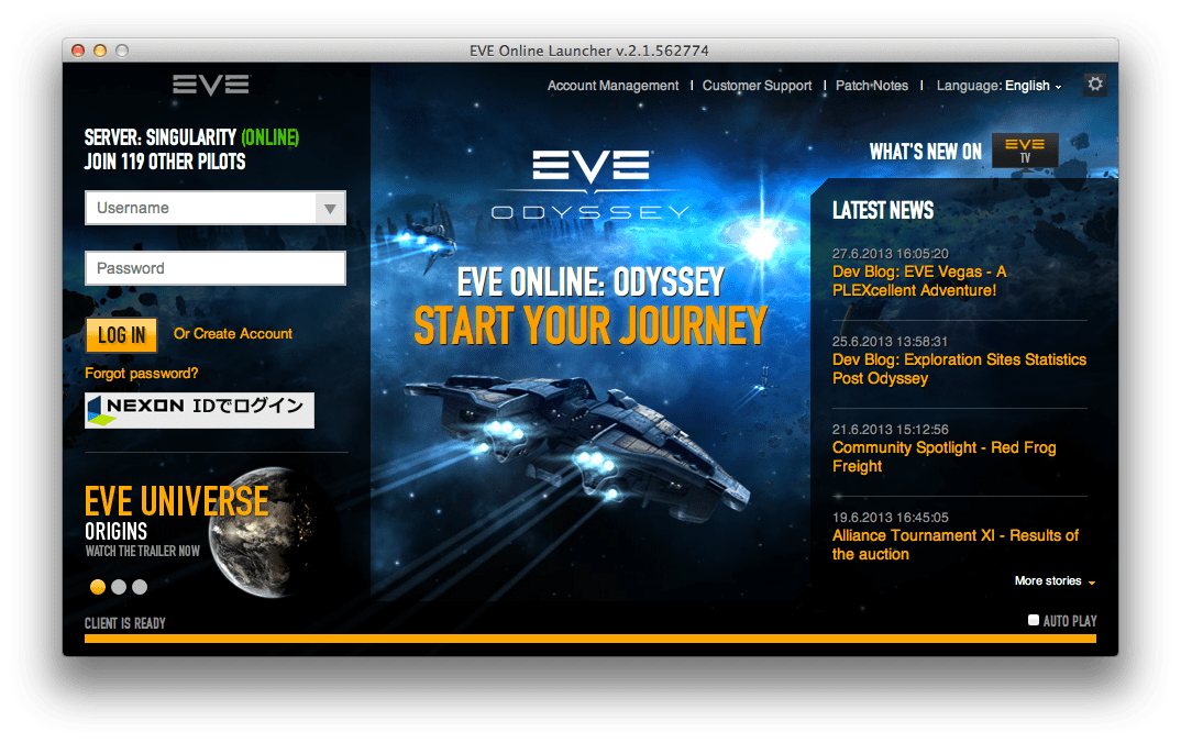 Eve online launcher