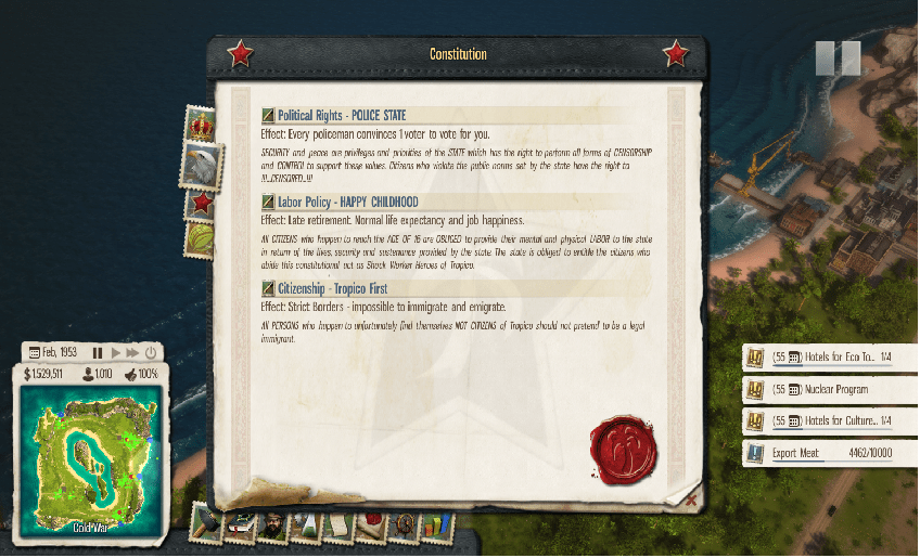 Tropico 5 immigration mod