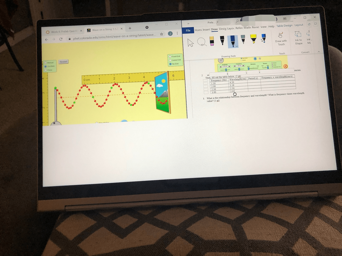 Computer screen changing colors