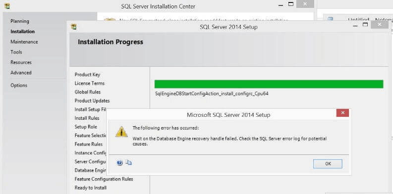 Microsoft sql server error 64