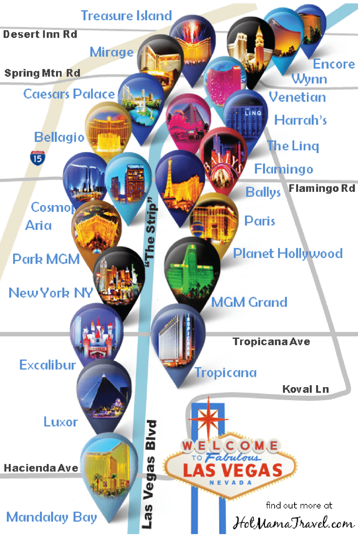 Las vegas strip map of casinos