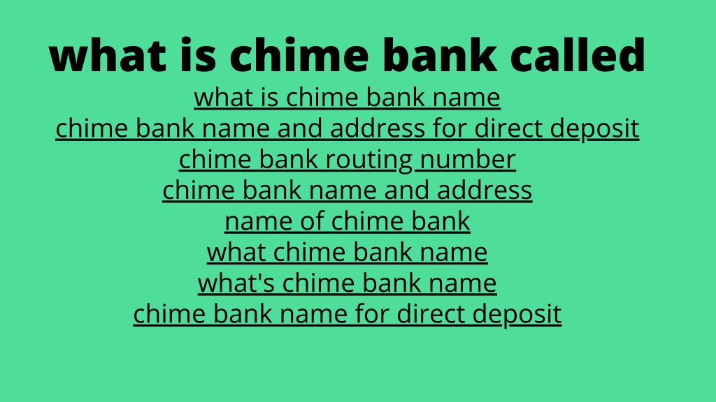 Chime direct deposit bank name