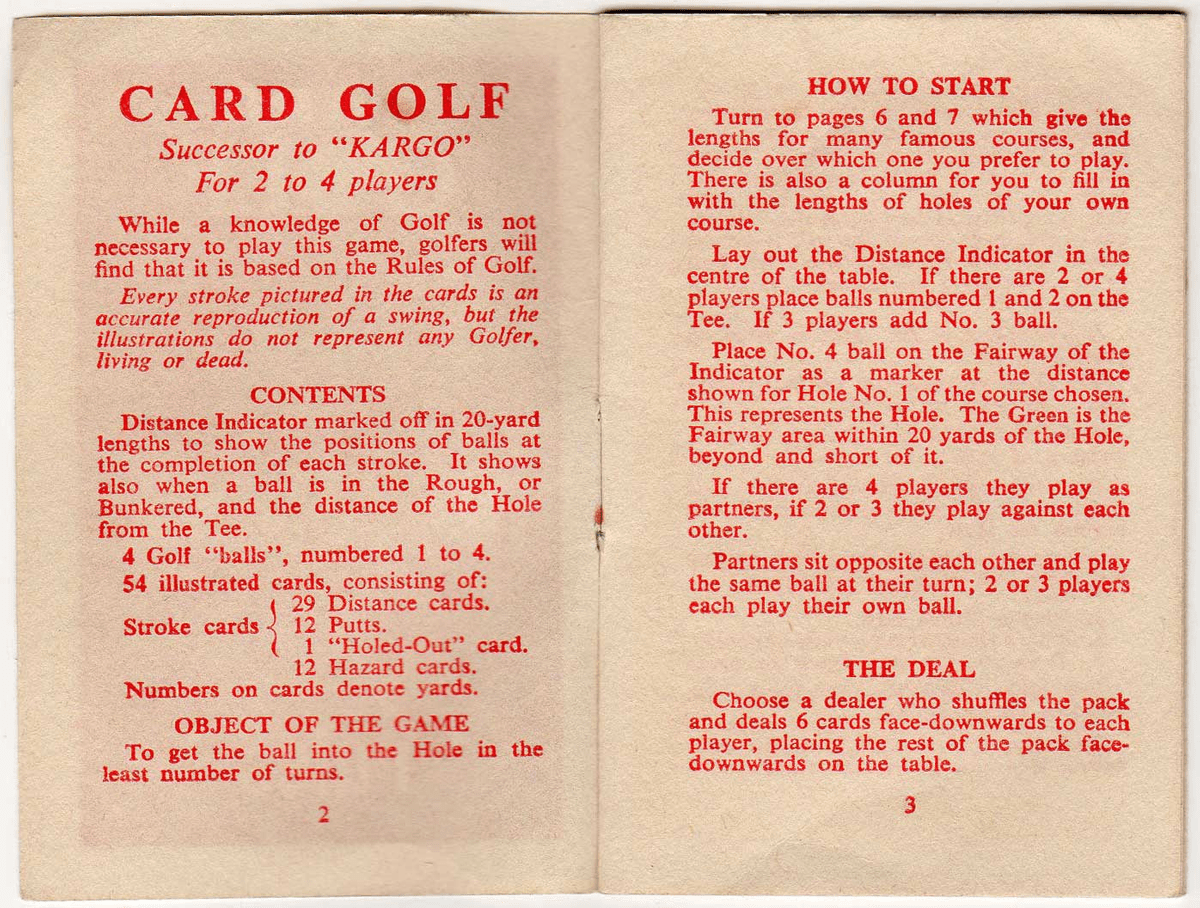 Golf card game rules 4 cards