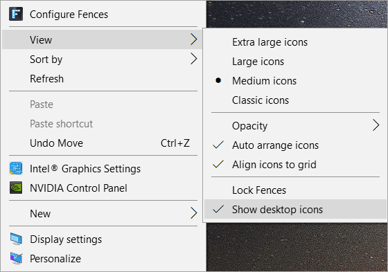 Windows 10 extra large icons