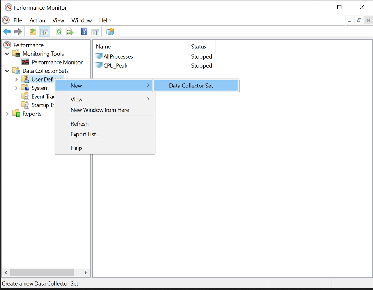 Data collector sets performance monitor - Or Collector'S Corner