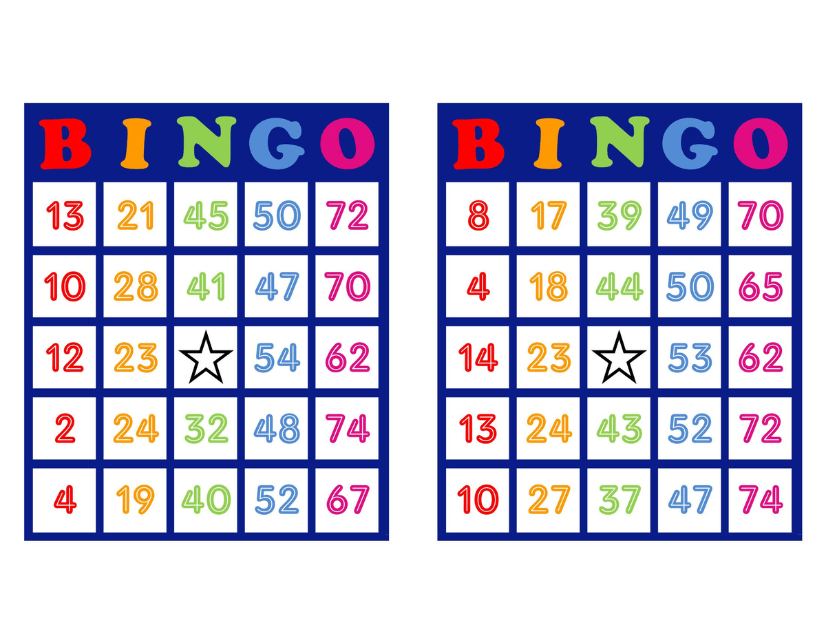 Bingo number card generator 1 75