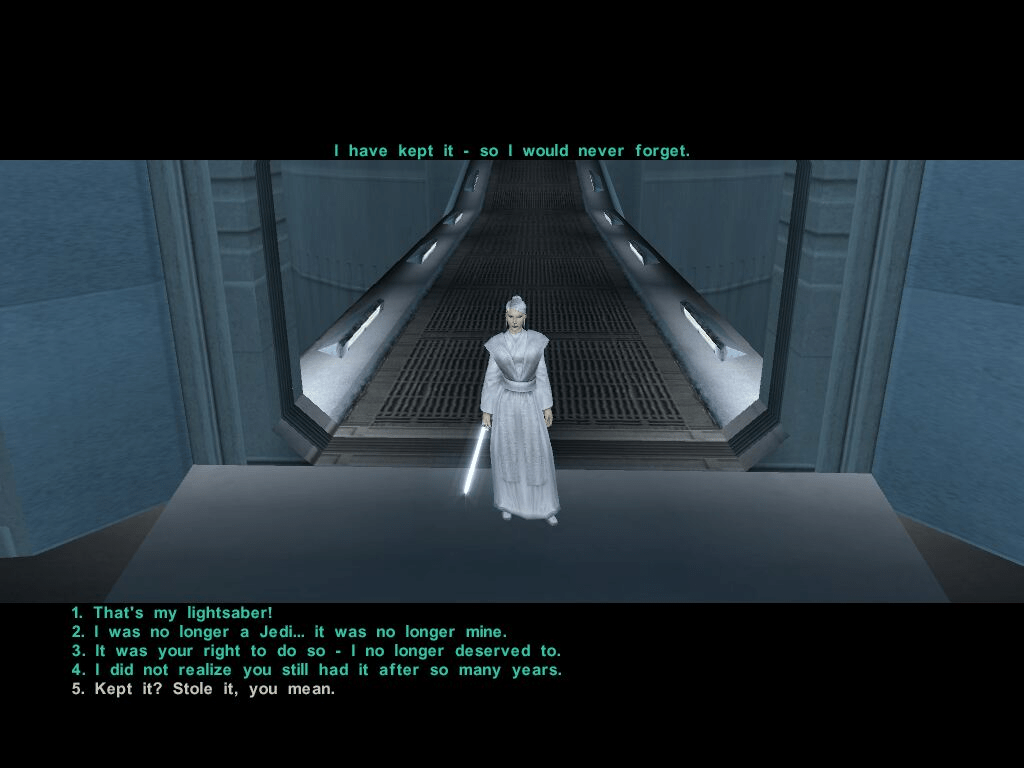 When do you get a lightsaber in kotor