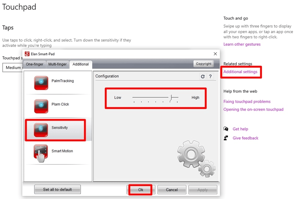 Adjust trackpad sensitivity windows 7