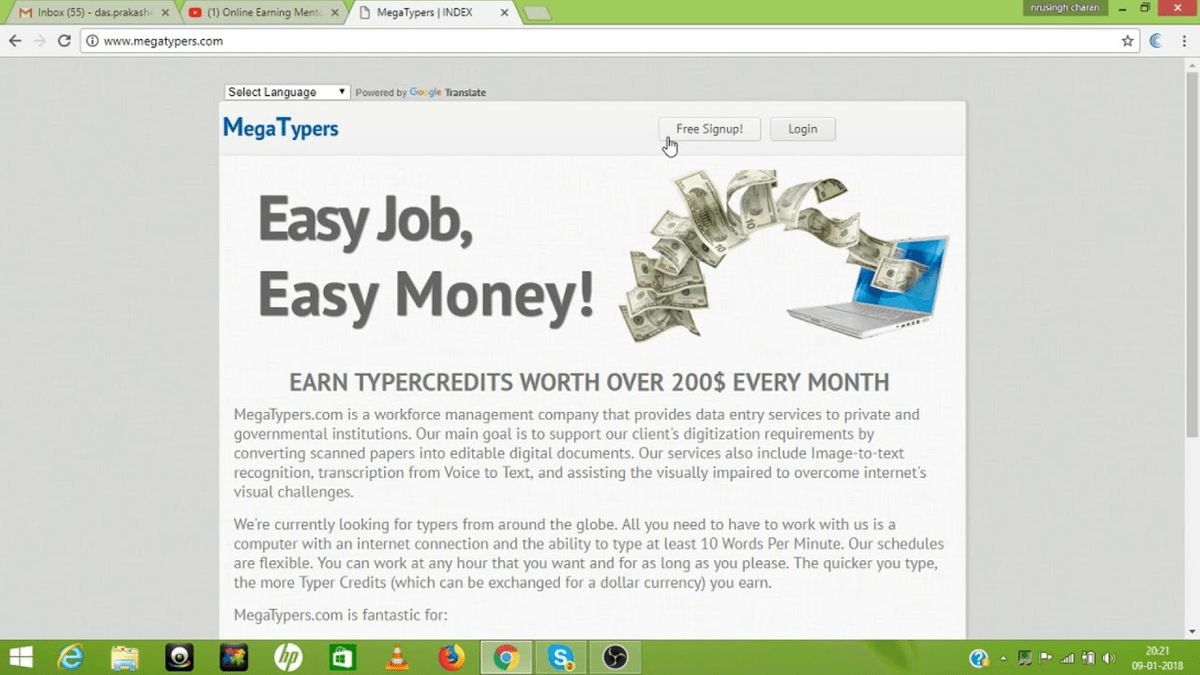 Earn money online with data entry