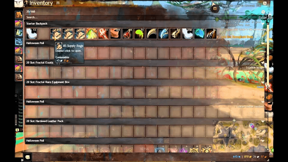 Gw2 crafting 20 slot bags