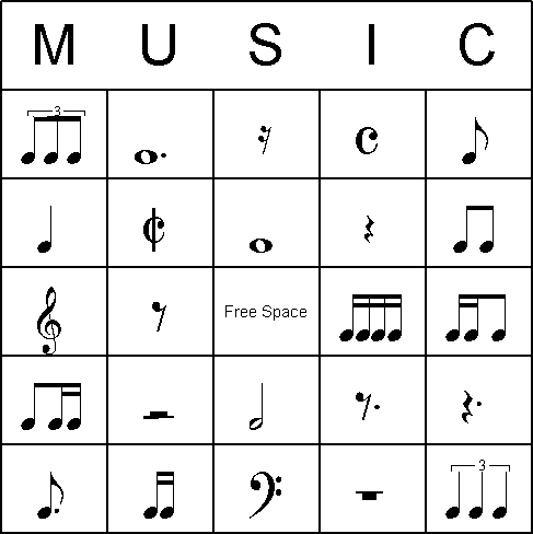 Printable Music Themed Bingo Cards 2 per Page 🐌 Explorando o mundo do ...