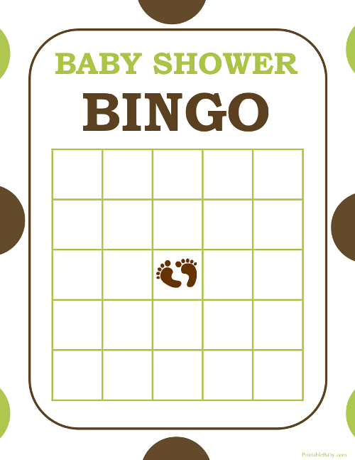 Baby shower bingo free printable