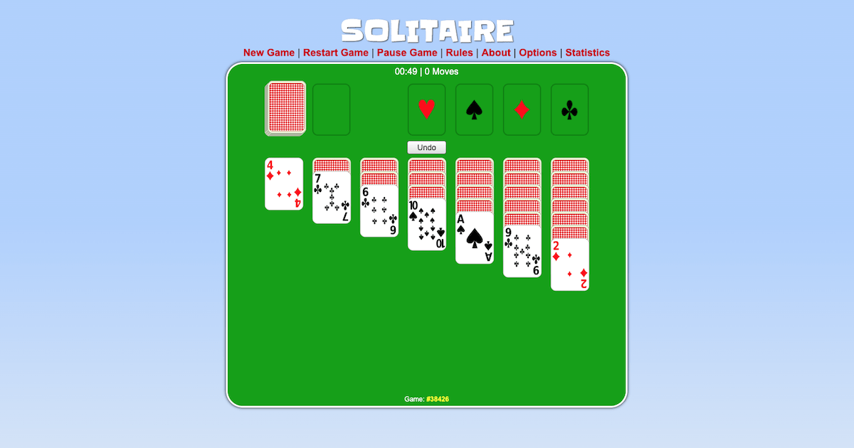 Solitaire play it online card games io