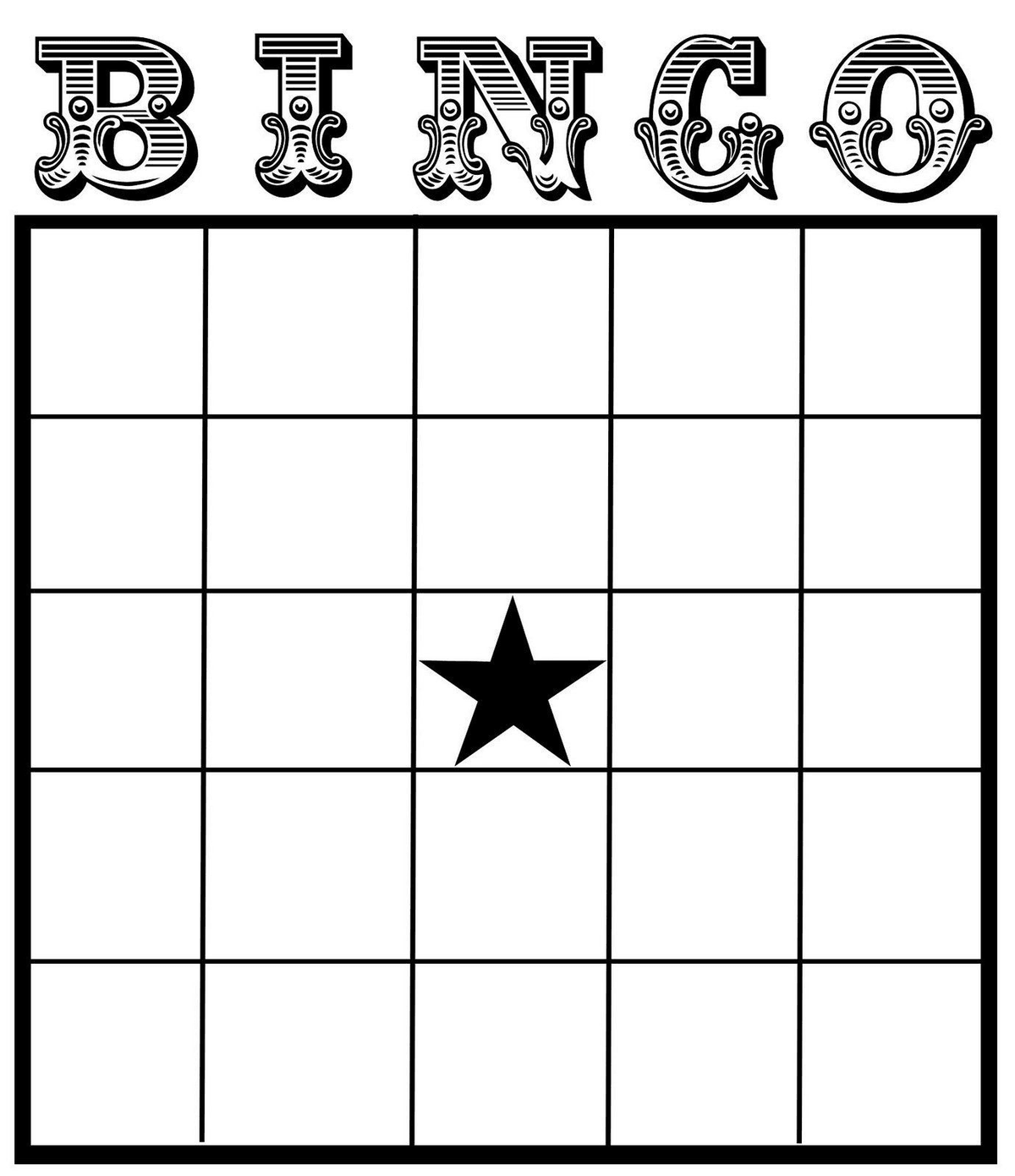 Printable blank bingo cards 5x5