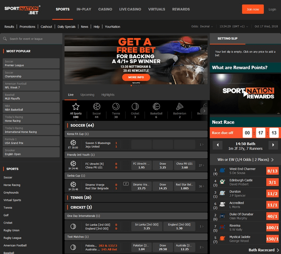 Sportnation limited stake with free bet