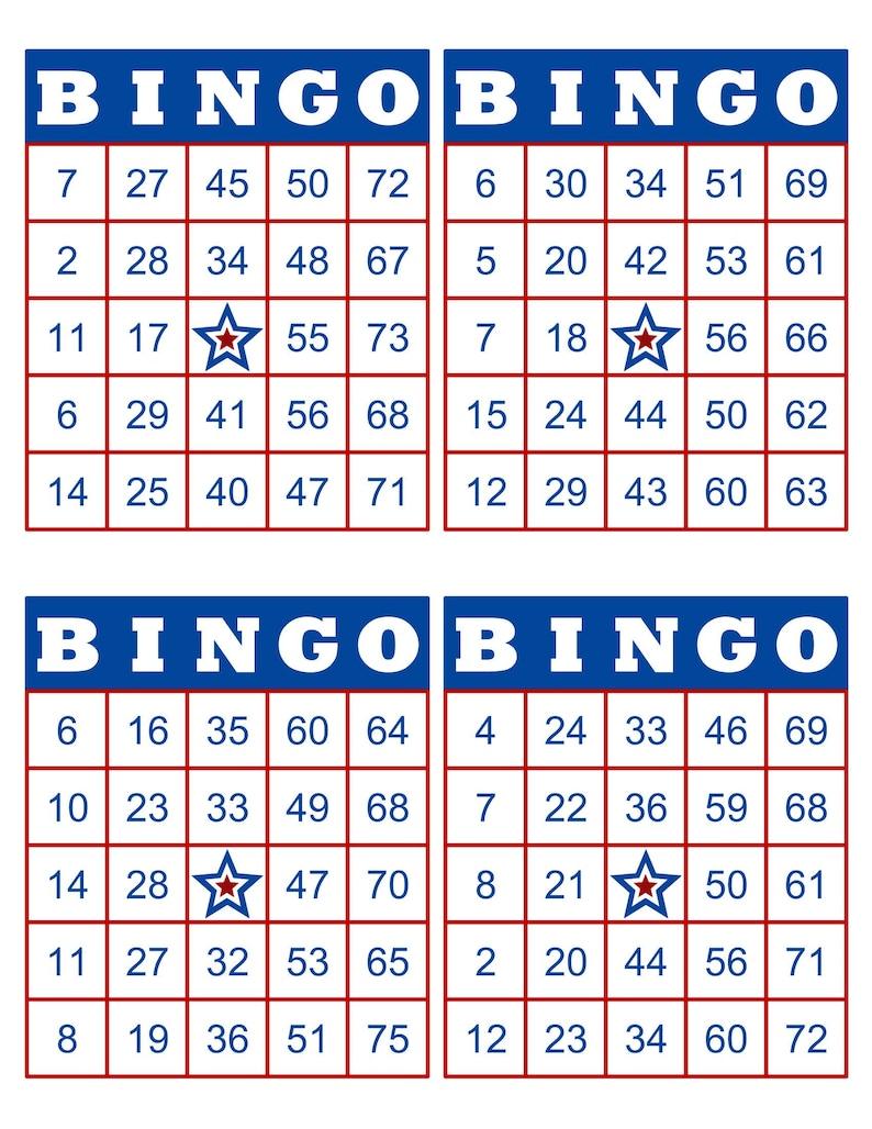 Printable number bingo cards 1 75
