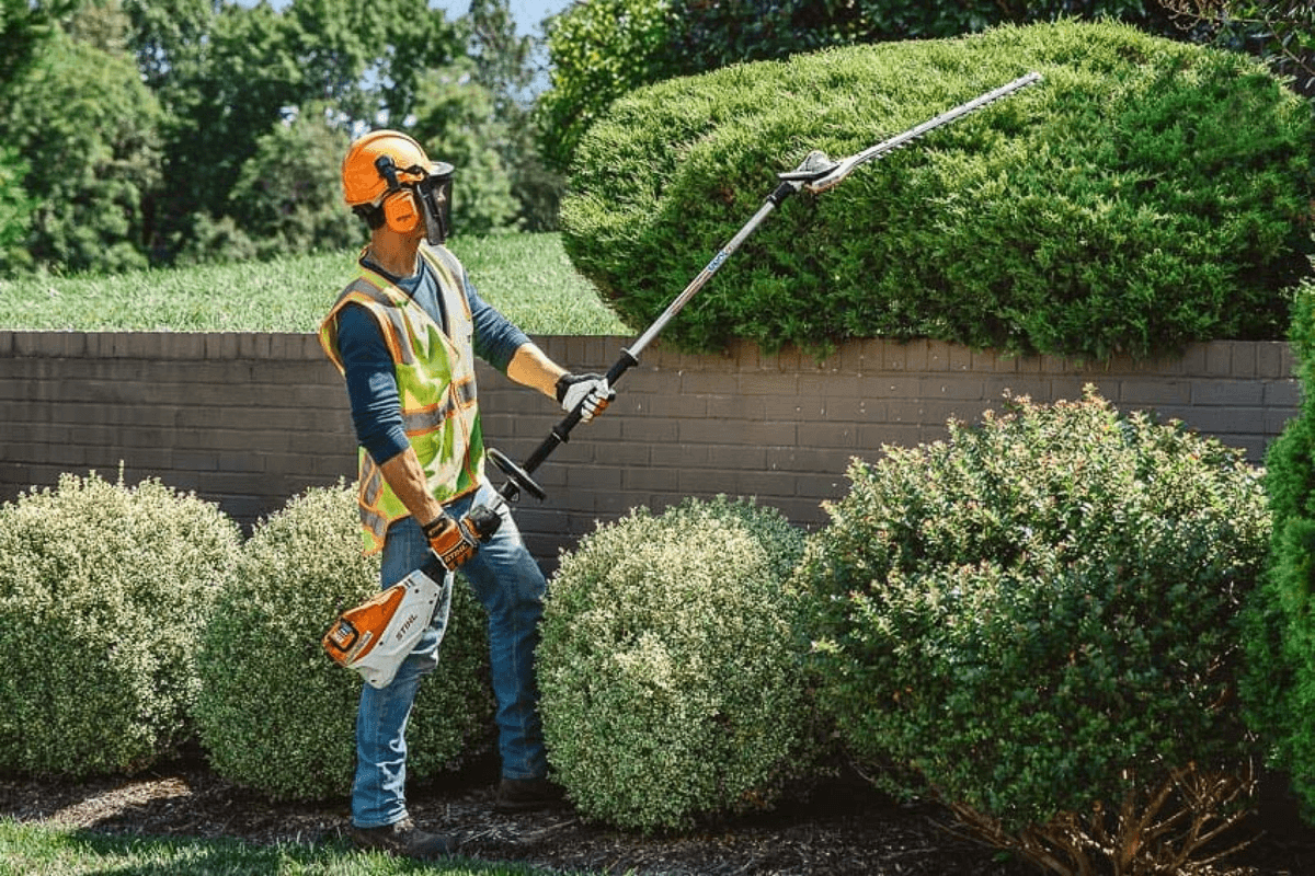 Pole mounted electric hedge trimmer