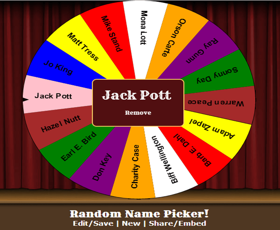 Spin the wheel random name picker