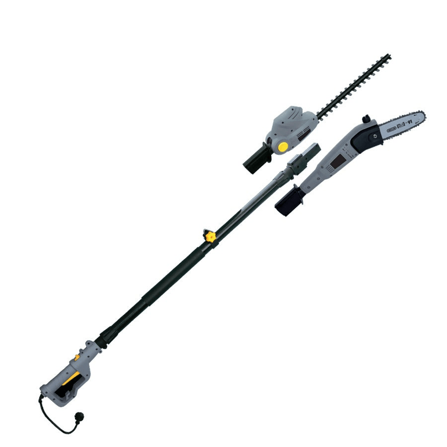 Cordless pole saw and hedge trimmer combo