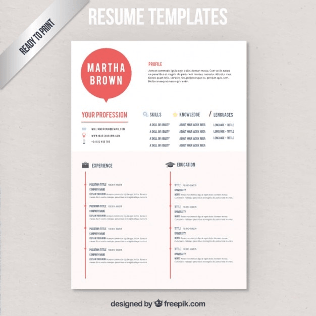 Free modern resume template download