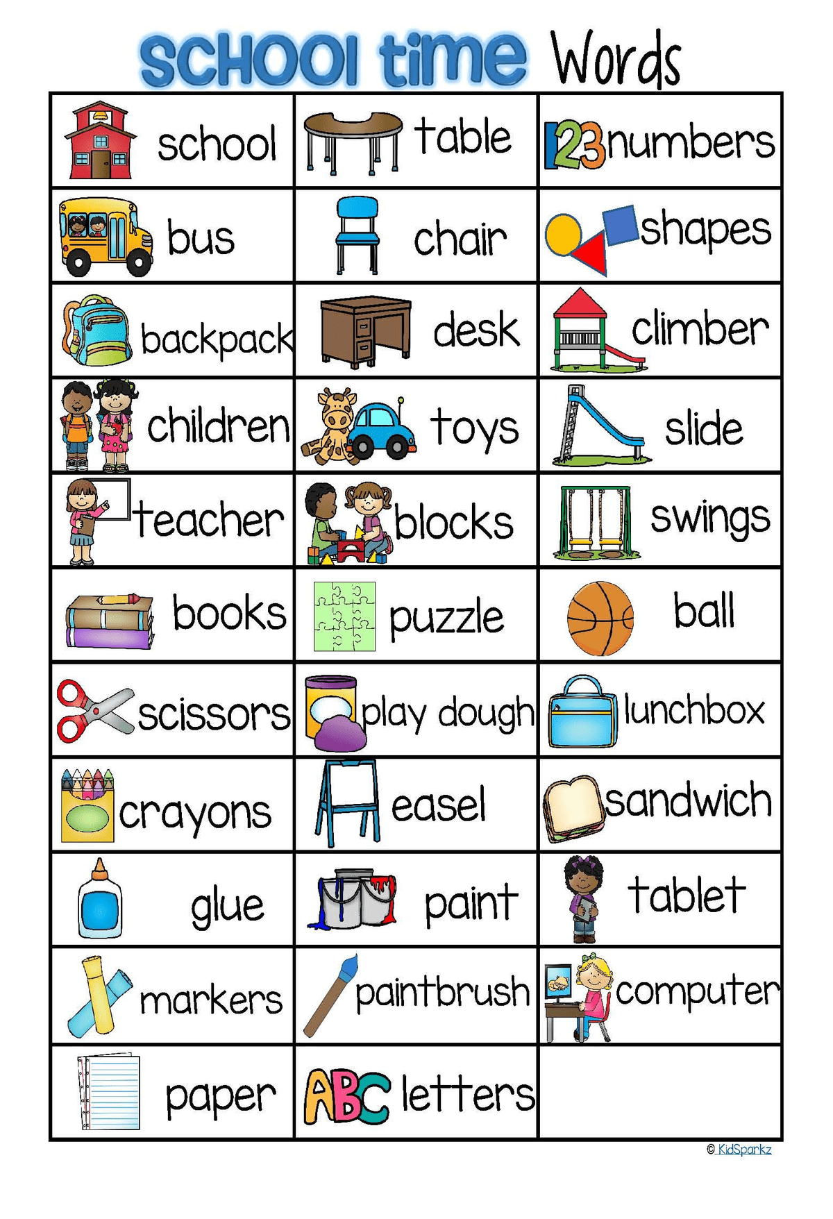 Clovis unified school kindergarten sight word lists, image size:1200x1756