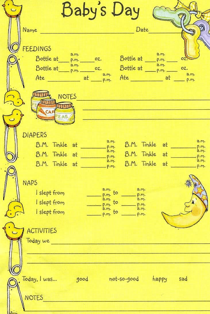 Daily schedule for infants in daycare
