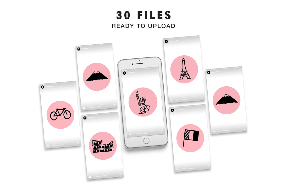 Travel instagram highlight cover black and white