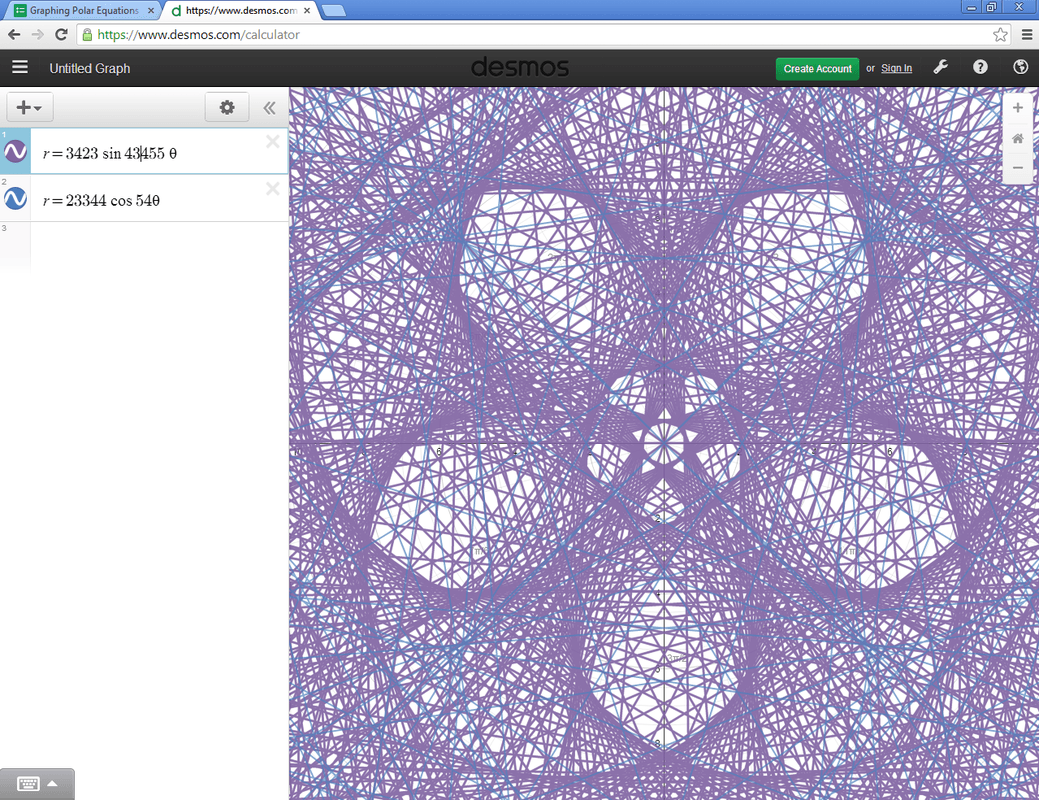 Polar graph art project heart desmos