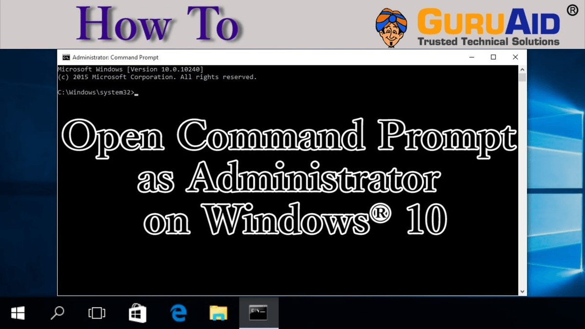 Windows 10 always open command prompt administrator